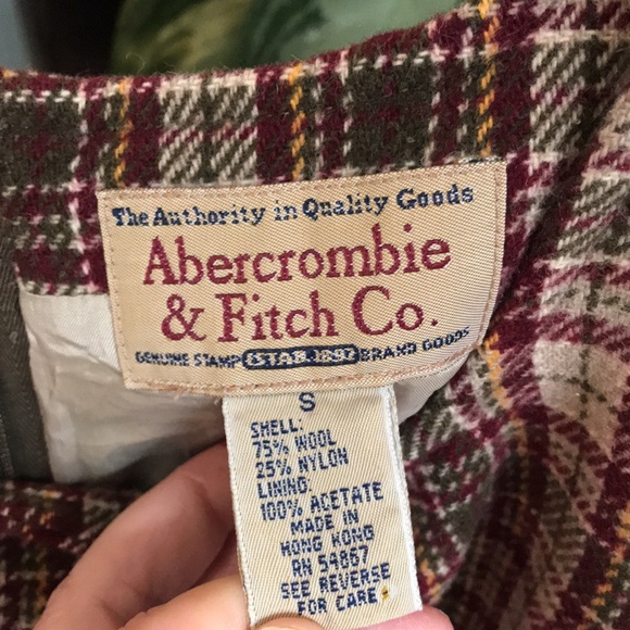 VINTAGE 60s/70s Abercrombie & Fitch Wool Blend Plaid Pinafore Dress Hong Kong - Picture 2 of 14